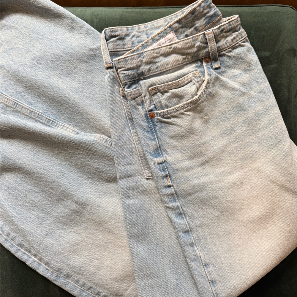 Zara TRF Light Blue Wide Leg Jeans
